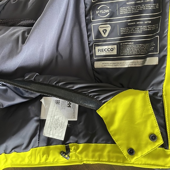 Helly Hansen Blue Grey Yellow H2 Flow Men’s Ski Jacket NWT - Picture 11 of 11
